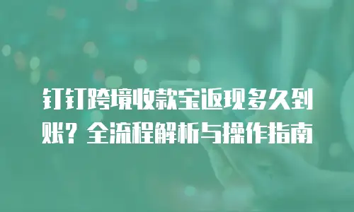 钉钉跨境收款宝返现多久到账？全流程解析与操作指南
