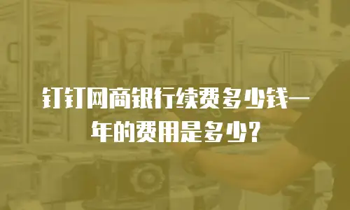 钉钉网商银行续费多少钱一年的费用是多少？