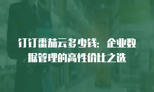 钉钉番茄云多少钱：企业数据管理的高性价比之选