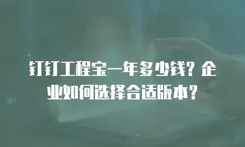钉钉工程宝一年多少钱？企业如何选择合适版本？