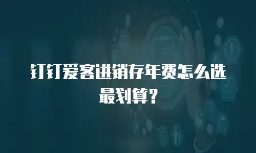 钉钉爱客进销存年费怎么选最划算？