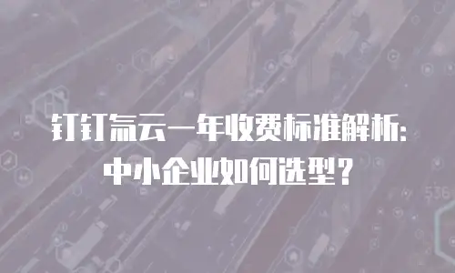 钉钉氚云一年收费标准解析：中小企业如何选型？
