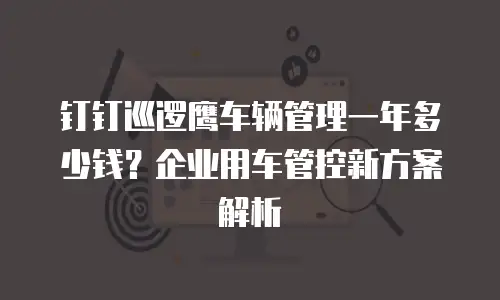 钉钉巡逻鹰车辆管理一年多少钱？企业用车管控新方案解析