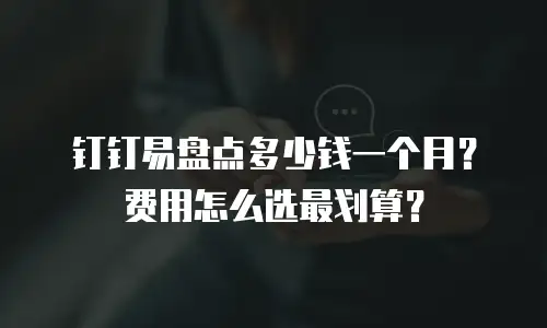 钉钉易盘点多少钱一个月？费用怎么选最划算？