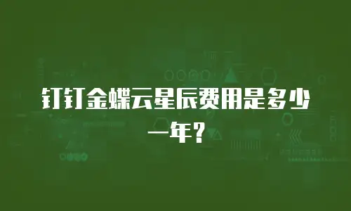 钉钉金蝶云星辰费用是多少一年？