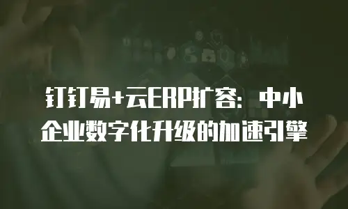 钉钉易+云ERP扩容：中小企业数字化升级的加速引擎