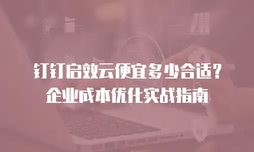 钉钉启效云便宜多少合适？企业成本优化实战指南