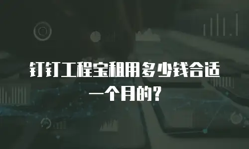 钉钉工程宝租用多少钱合适一个月的？