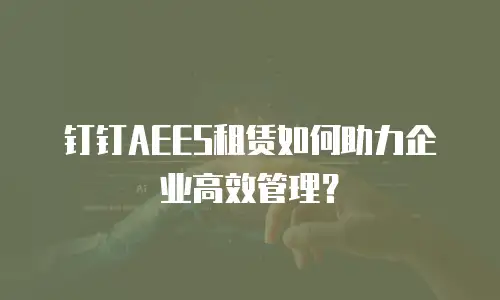 钉钉AEES租赁如何助力企业高效管理？