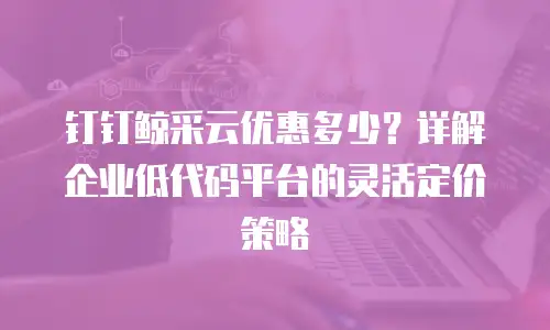 钉钉鲸采云优惠多少？详解企业低代码平台的灵活定价策略