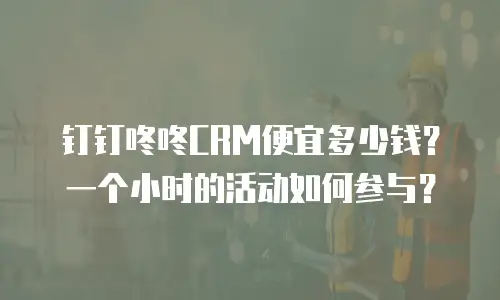 钉钉咚咚CRM便宜多少钱？一个小时的活动如何参与？