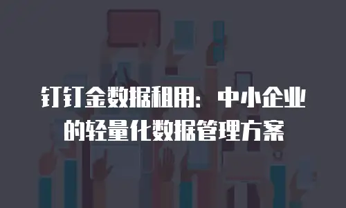钉钉金数据租用：中小企业的轻量化数据管理方案