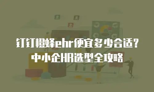 钉钉橙蜂ehr便宜多少合适？中小企HR选型全攻略