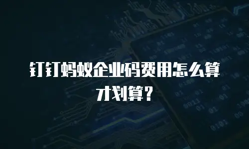 钉钉蚂蚁企业码费用怎么算才划算？