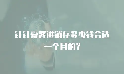钉钉爱客进销存多少钱合适一个月的？