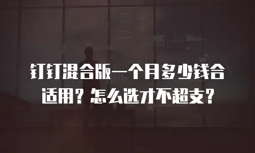 钉钉混合版一个月多少钱合适用？怎么选才不超支？