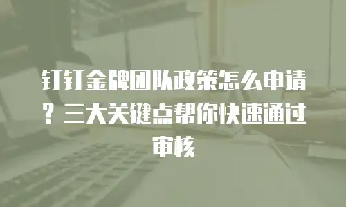 钉钉金牌团队政策怎么申请？三大关键点帮你快速通过审核