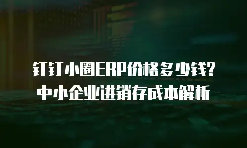 钉钉小圈ERP价格多少钱？中小企业进销存成本解析