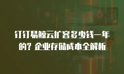 钉钉易鲸云扩容多少钱一年的？企业存储成本全解析