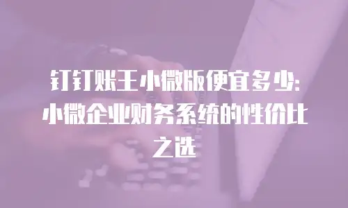 钉钉账王小微版便宜多少：小微企业财务系统的性价比之选