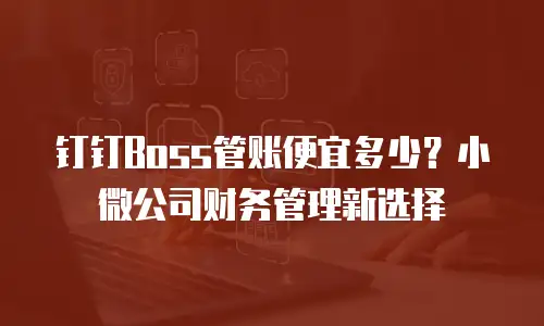 钉钉Boss管账便宜多少？小微公司财务管理新选择