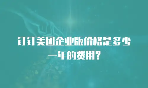 钉钉美团企业版价格是多少一年的费用？