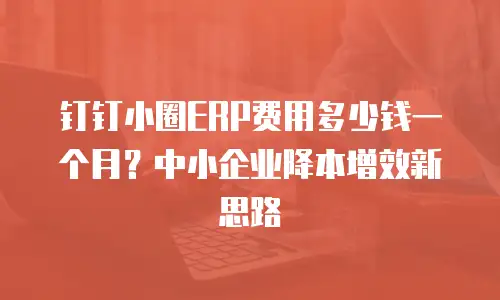 钉钉小圈ERP费用多少钱一个月？中小企业降本增效新思路