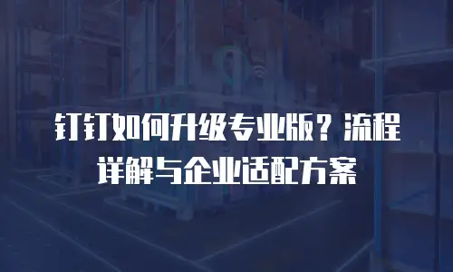钉钉如何升级专业版？流程详解与企业适配方案