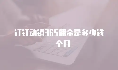 钉钉动销365佣金是多少钱一个月