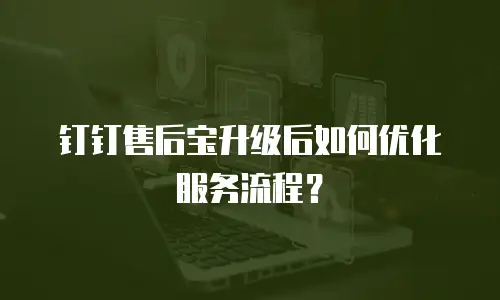 钉钉售后宝升级后如何优化服务流程？