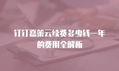 钉钉嘉策云续费多少钱一年的费用全解析
