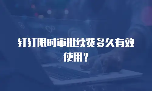 钉钉限时审批续费多久有效使用？