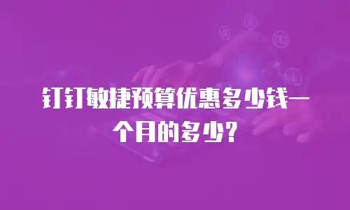 钉钉敏捷预算优惠多少钱一个月的多少？