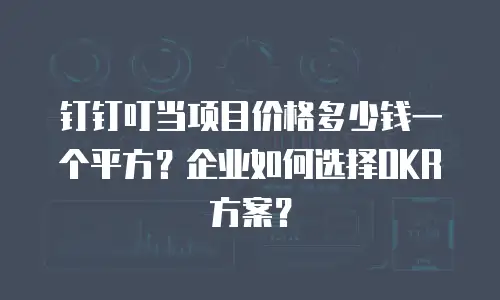 钉钉叮当项目价格多少钱一个平方？企业如何选择OKR方案？