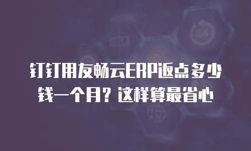 钉钉用友畅云ERP返点多少钱一个月？这样算最省心