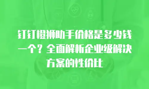 钉钉橙狮助手价格是多少钱一个？全面解析企业级解决方案的性价比