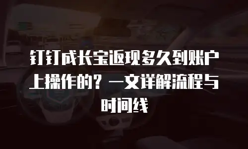 钉钉成长宝返现多久到账户上操作的？一文详解流程与时间线
