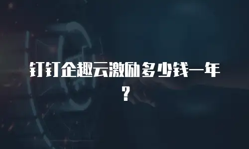 钉钉企趣云激励多少钱一年？