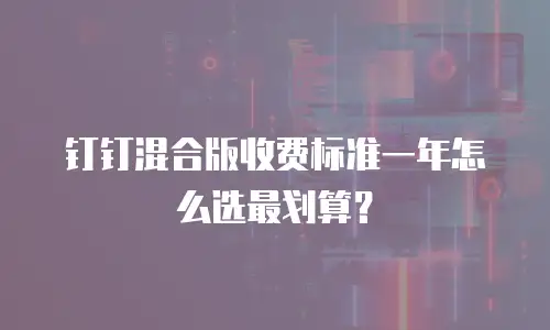 钉钉混合版收费标准一年怎么选最划算？