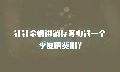 钉钉金蝶进销存多少钱一个季度的费用？