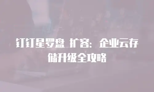 钉钉星罗盘 扩容：企业云存储升级全攻略