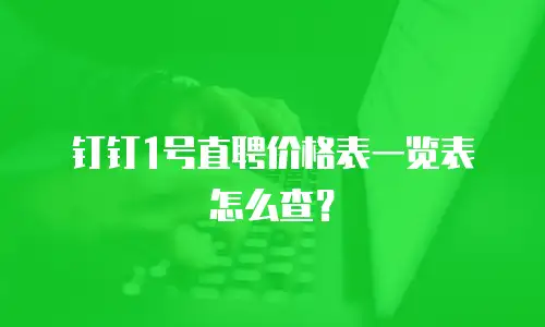 钉钉1号直聘价格表一览表怎么查？
