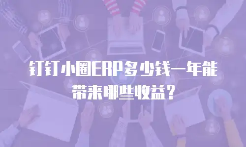 钉钉小圈ERP多少钱一年能带来哪些收益？