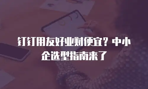钉钉用友好业财便宜？中小企选型指南来了