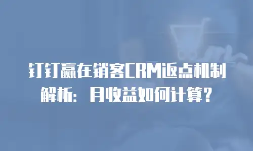 钉钉赢在销客CRM返点机制解析：月收益如何计算？