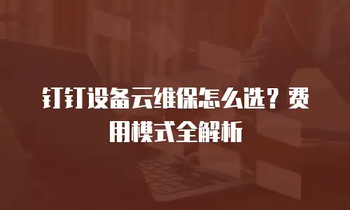 钉钉设备云维保怎么选？费用模式全解析