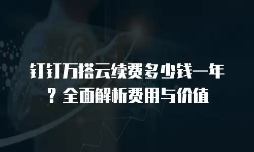 钉钉万搭云续费多少钱一年？全面解析费用与价值