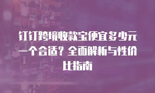 钉钉跨境收款宝便宜多少元一个合适？全面解析与性价比指南