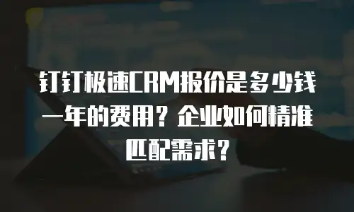 钉钉极速CRM报价是多少钱一年的费用？企业如何精准匹配需求？