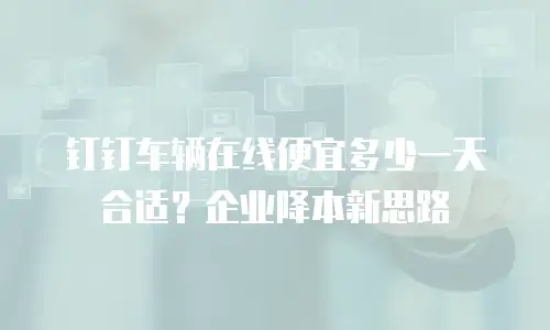 钉钉车辆在线便宜多少一天合适？企业降本新思路